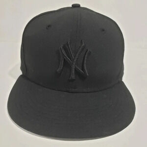 New York Yankees New Era Mens Black Fitted  Hat